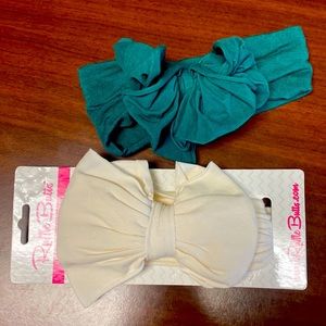 2 Ruffle Butts Big Bow Headbands - Christmas